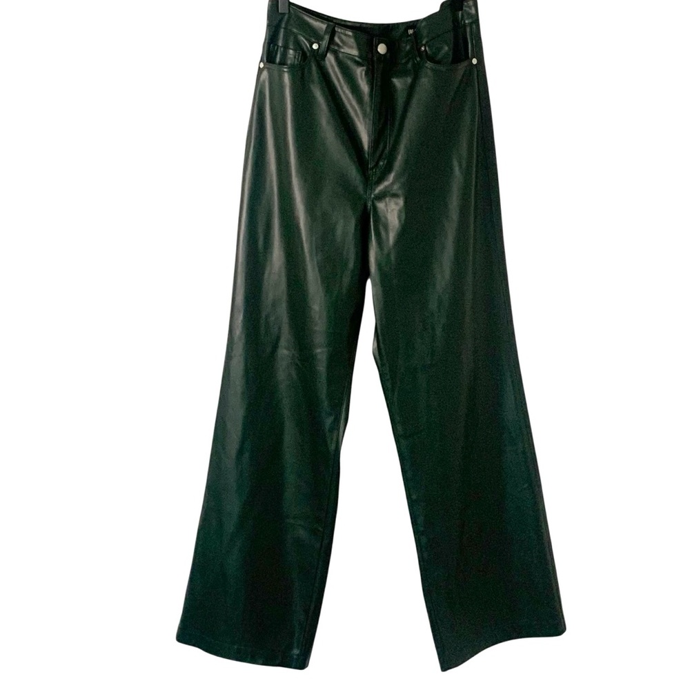 Revolve BlankNYC Deep Green 31 Franklin Ribcage Straight Faux Leather Pants